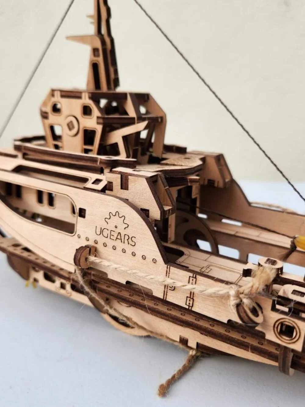 NEW Hand-Built Tug Boat Tugboat Wooden Nautical Decor Christmas Gift Built and r